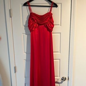 Mike Benet - Vintage Red Floor Length Spagetti Strap Formal Sz 6